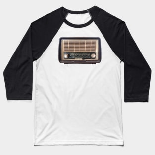 Retro Radio, Analogue, Tube Antique Radio Baseball T-Shirt